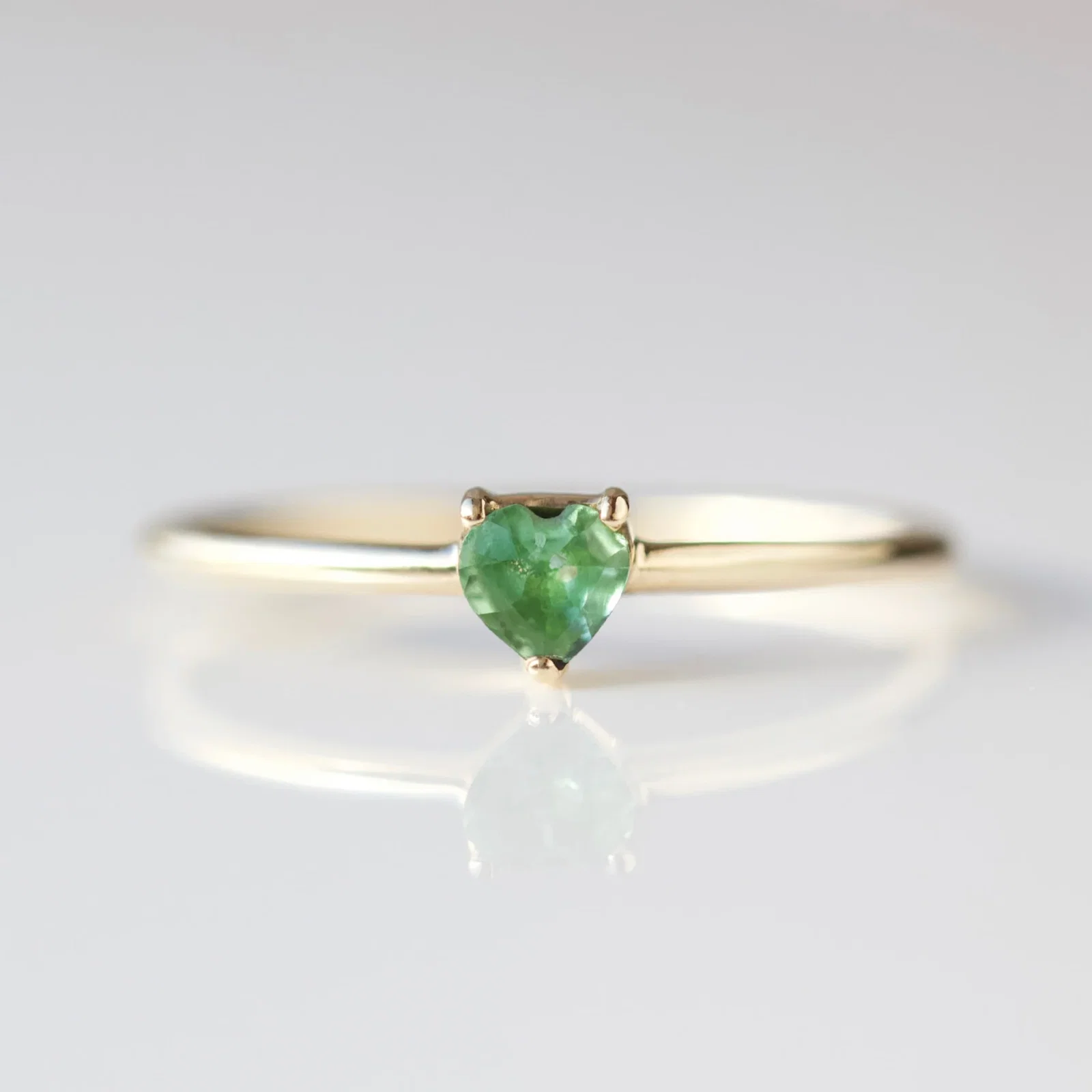 Image of Green Tourmaline Heart Ring