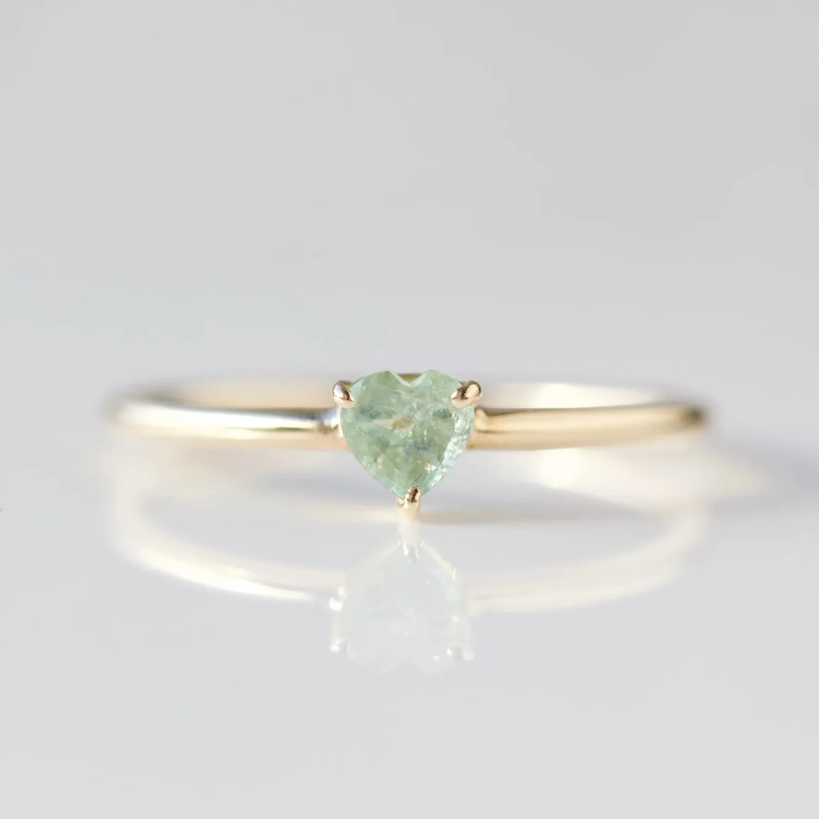 Image of Mint Green Tourmaline Heart Ring