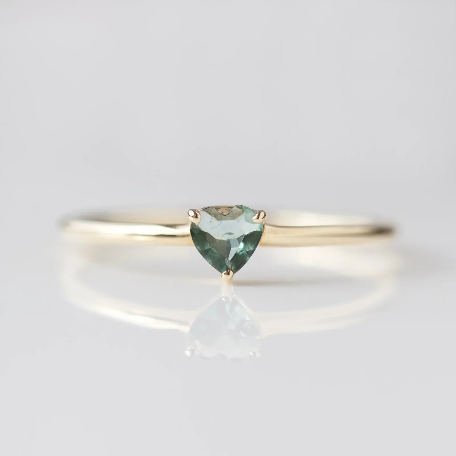 Image of Teal Tourmaline Heart Ring