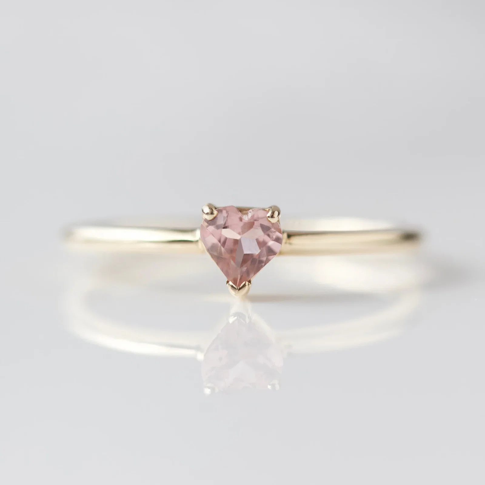 Image of Pink Tourmaline Heart Ring