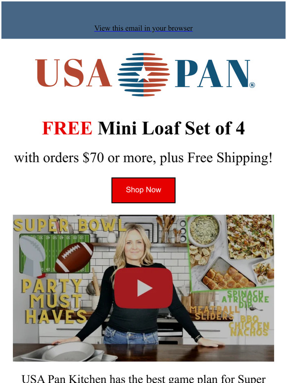 Usa Pan Get a Free Set and Super Bowl Snacks! Milled