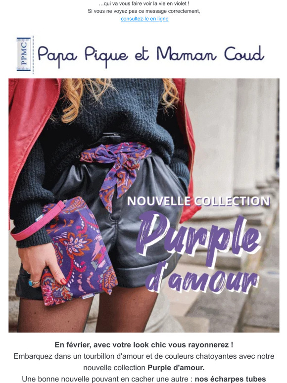 Bandeau vintage purple d'amour - Papa Pique et Maman Coud