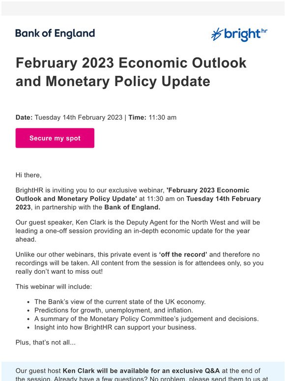 The Bank of England’s economic update 2023