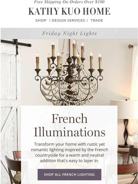 Kathy Kuo Home Friday Night Lights French Elegance Milled