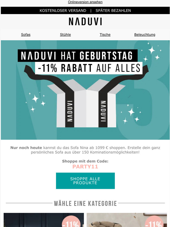 Geburtstags-SALE! -11% Rabatt auf alles