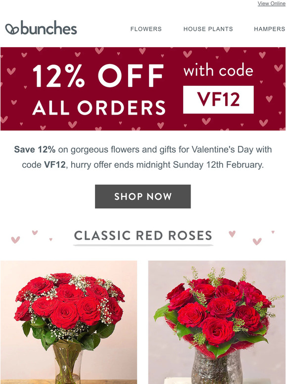 Gorgeous gifts for Valentine's Day with 12% off