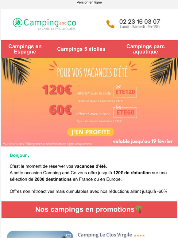 🎉 Exceptionnel : jusqu'à -120€ offerts sur vos vacances