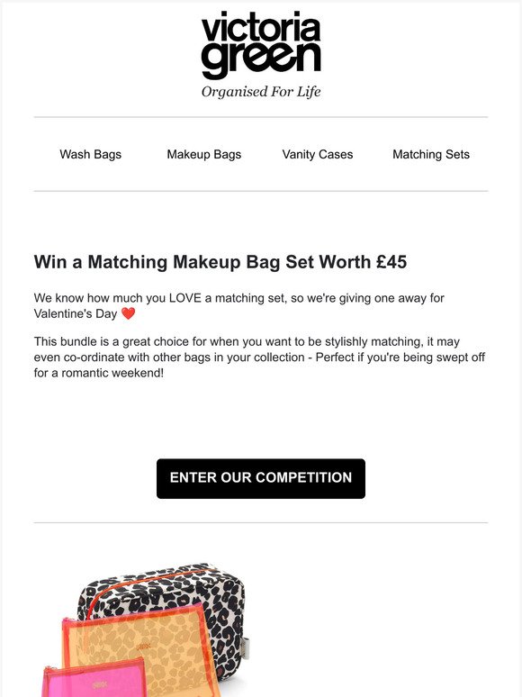 WIN a Matching Makeup Bag Set worth £45