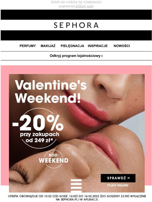Valentine's Weekend! 20% zniżki przy zakupach od 249 zł!