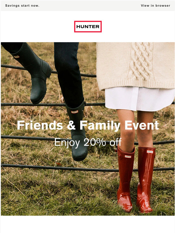 Friends and family event: 20% off