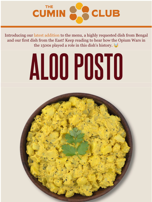 The Cumin Club Our first dish from the East Milled