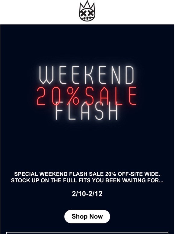 Weekend Flash Sale 20%