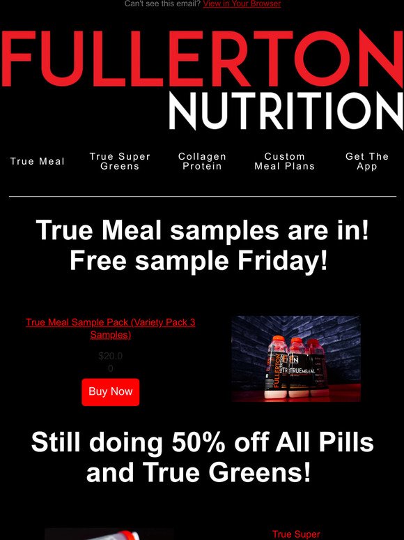 FREE Sample True Meal Friday!