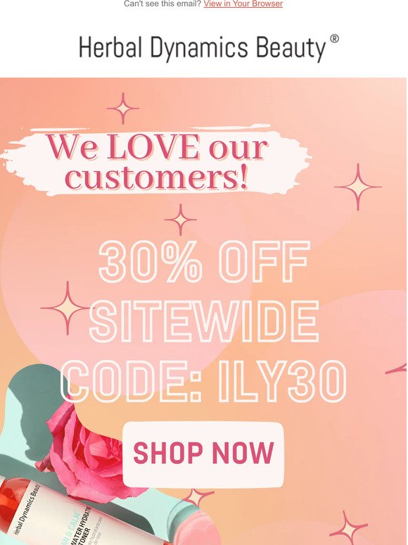 Take 30% off because we love YOU🥰