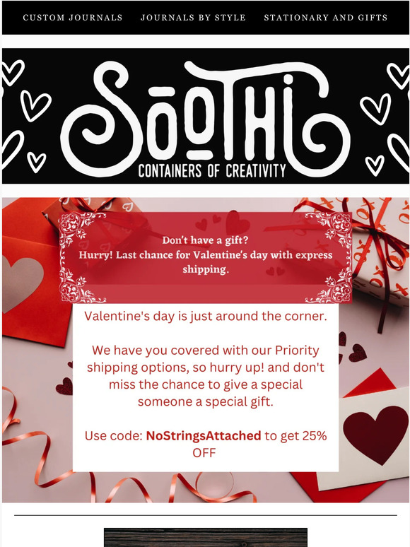 Hurry! Last chance for Valentine's Day Gift with express shipping.