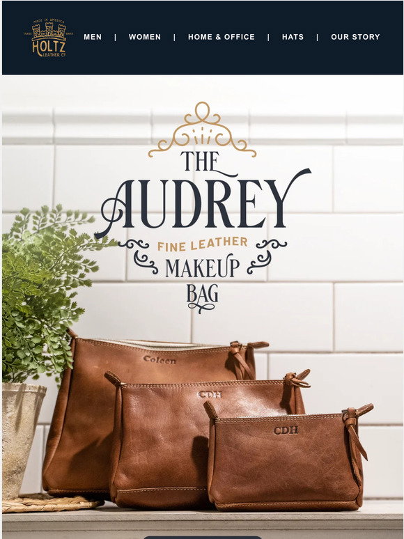 The Audrey Fine Leather Makeup Bag