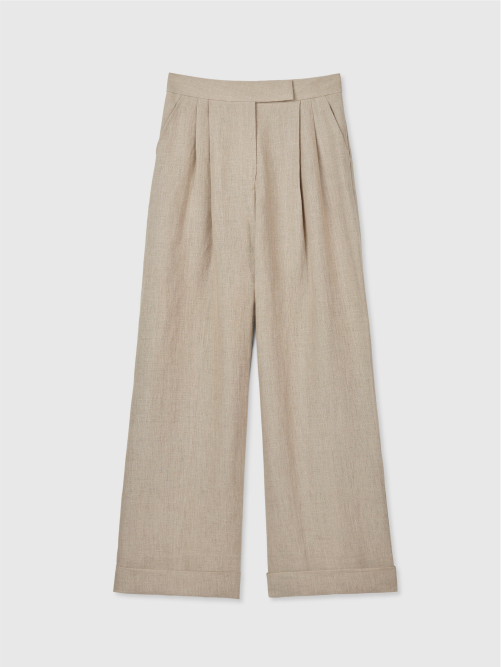 LINEN WIDE LEG PANTS