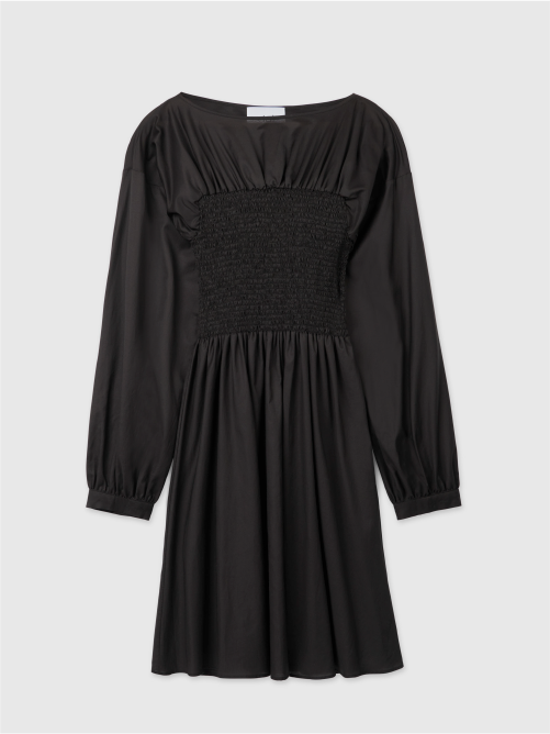 SIGNATURE SILK SHIRRED MIDI DRESS