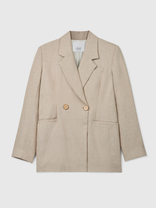 SIGNATURE LINEN DOUBLE-BREASTED BLAZER
