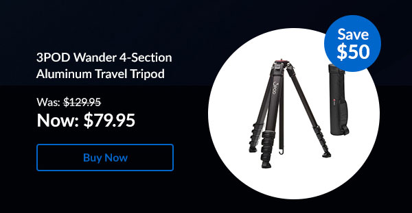 3POD Wander 4-Section Aluminum Travel Tripod
