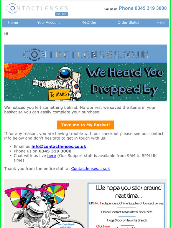 Contactlenses.co.uk - Don't forget about your Contact Lenses