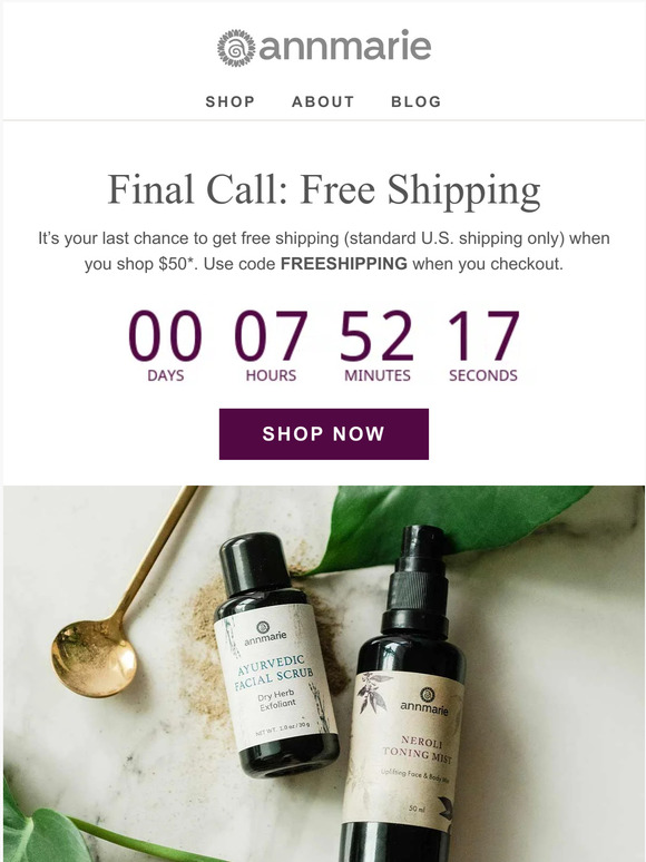 Last call for free shipping