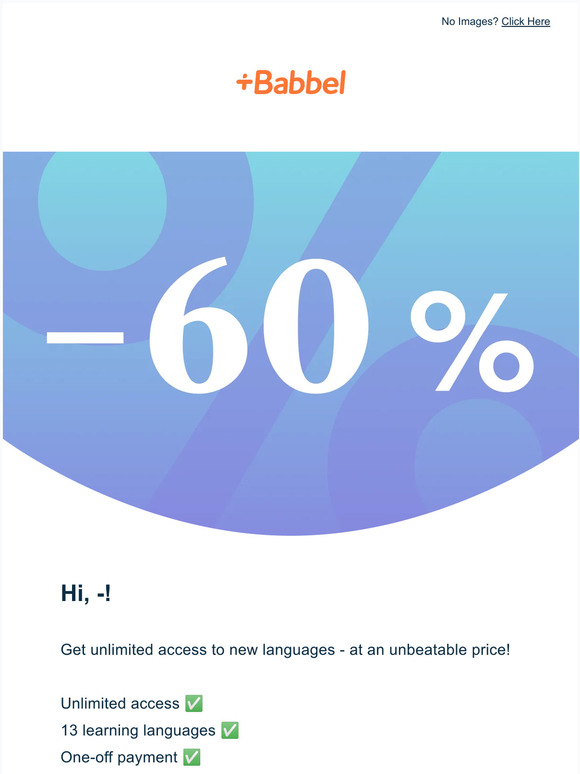 🔵 Save 60% on language learning today 