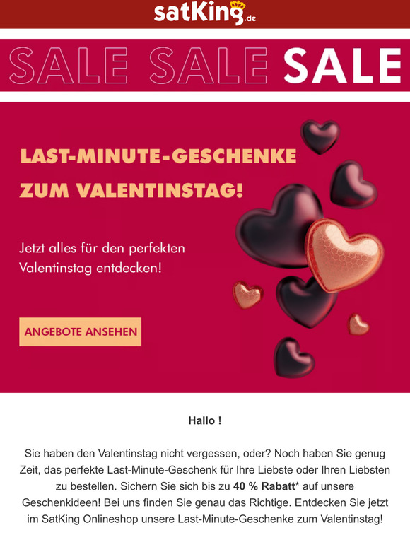 Bis zu 40% auf Last-Minute-Geschenke zum Valentinstag sparen.