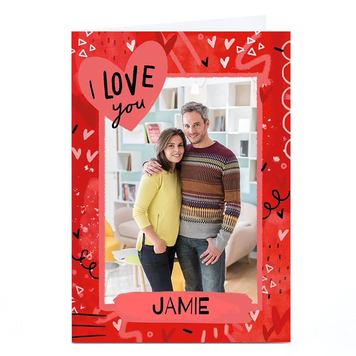 Photo Little Mono Valentine's Day Card - I Love You