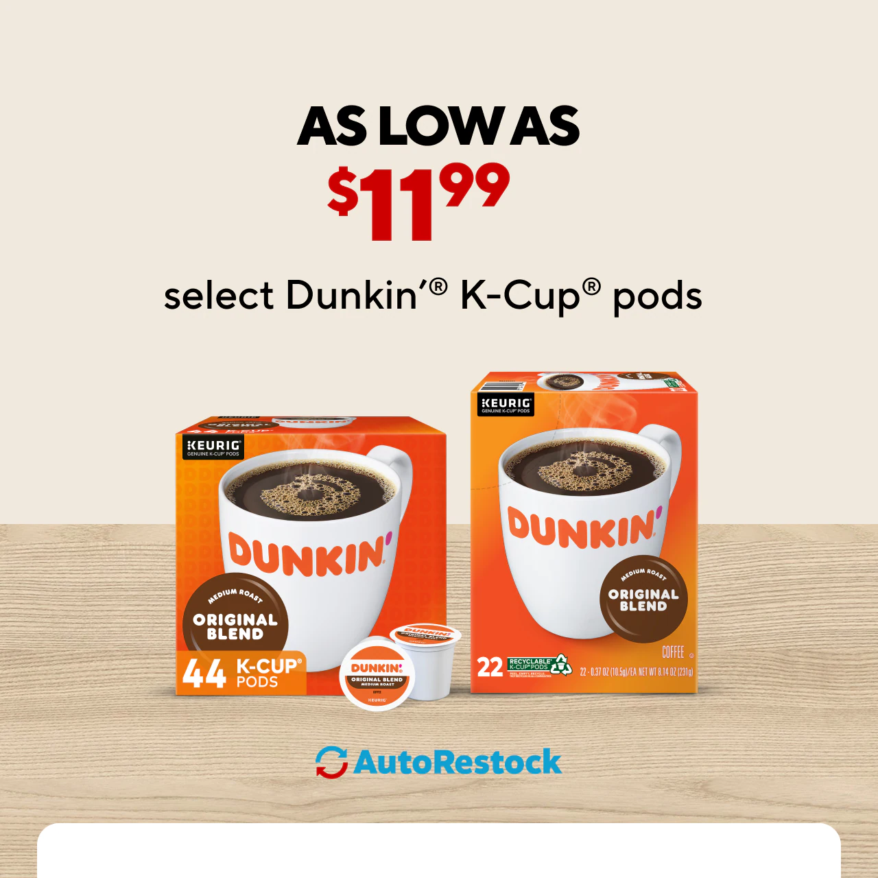 Staples Say hello to Dunkin Kcups for as low as 11.99. Milled