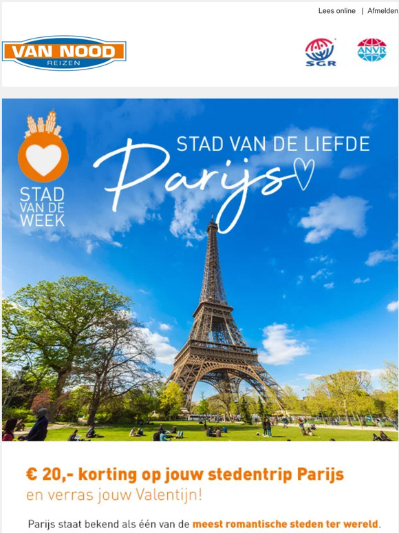 Verras jouw Valentijn met een stedentrip naar Parijs