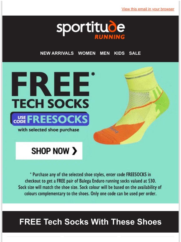 📢 FREE Running Socks With Shoe Purchase