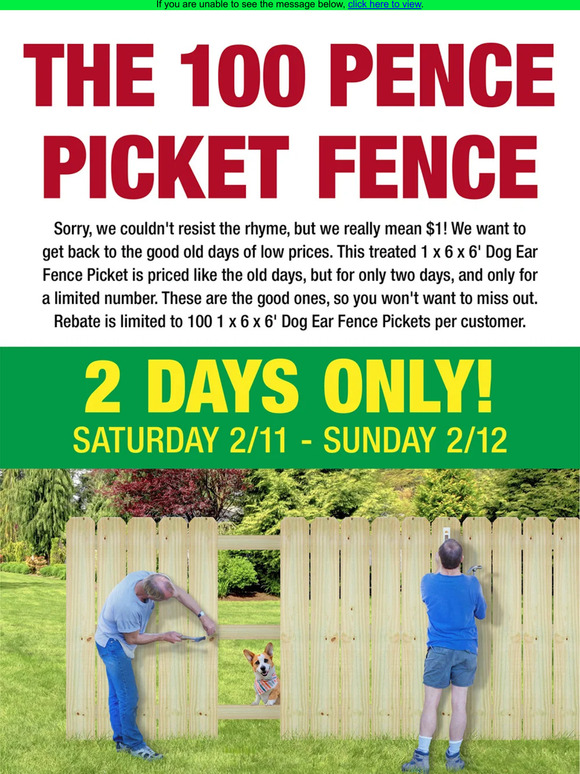 Menards The 100 Pence Picket Fence Milled