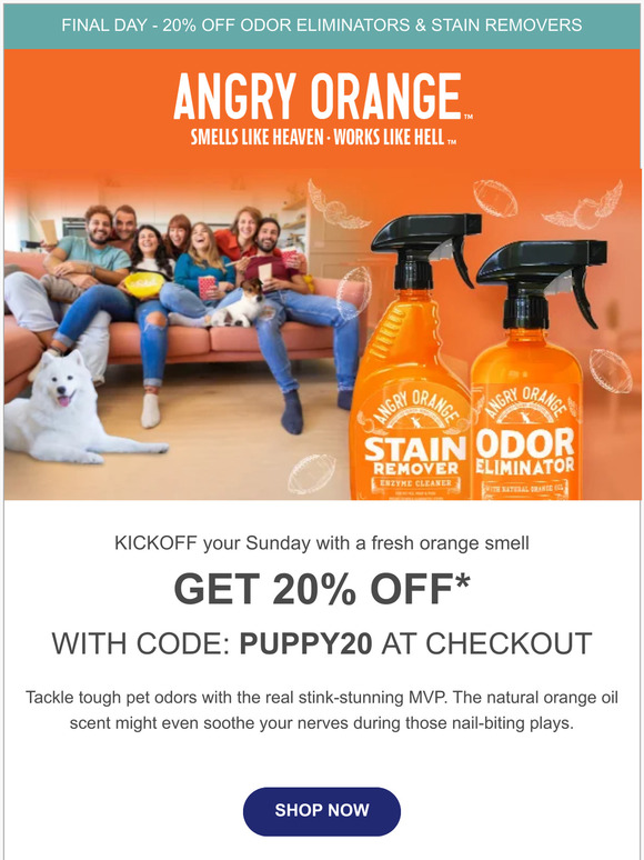 Final day to get 20% off! 🍊