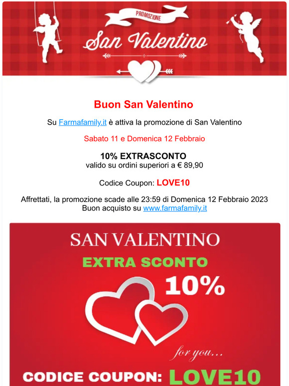 ❤️ Buon San Valentino 10% EXTRASCONTO