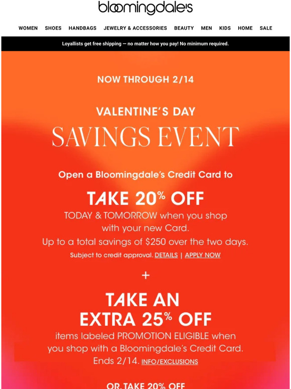 Bloomingdale's: Open a Bloomingdale's Credit Card to get in on these ...