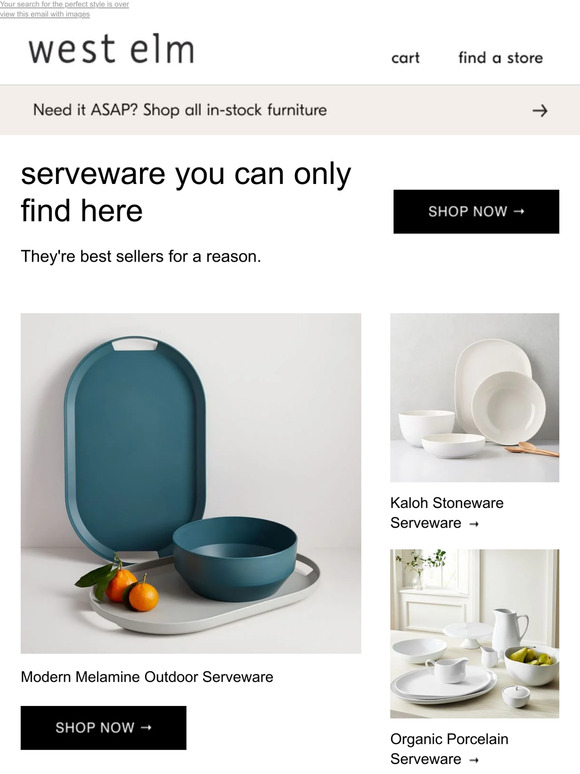 West Elm The serveware you've been looking for *Plus, instock