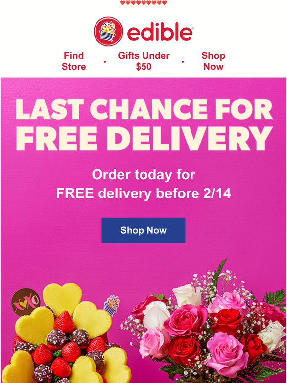 Edible Arrangements ENDS TOMORROW Free delivery before VDay Milled