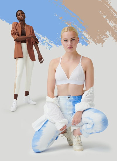 Cropped High Rise Pants in neuen Dipped Color Styles