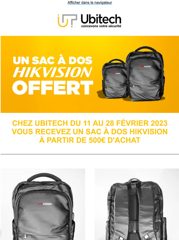Un sac à dos hikvision OFFERT !