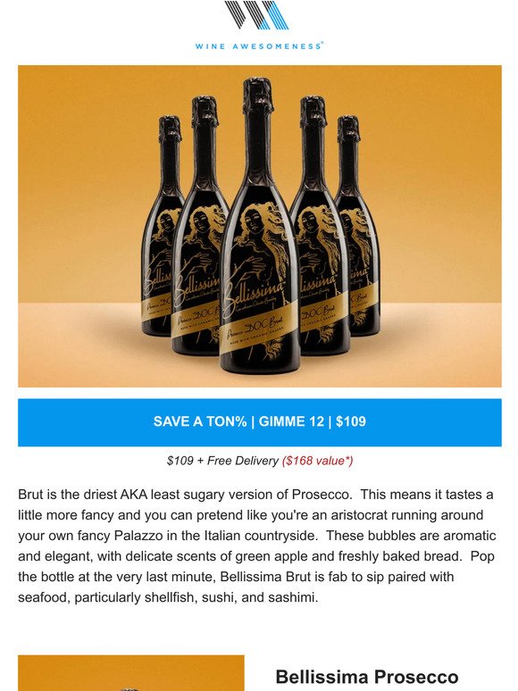 perfect. brunch. prosecco. ($109 12-packs!)