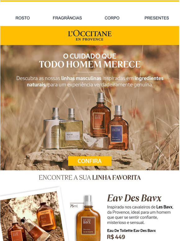 Descubra as fragrâncias masculinas de Provence
