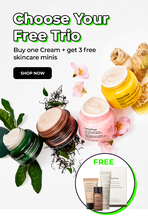 innisfree Find Your Dream Cream + Get a Free Trio with Purchase Milled