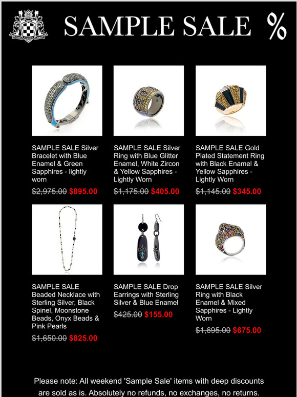 LAST CHANCE - WEEKEND JEWELRY SAMPLE SALE