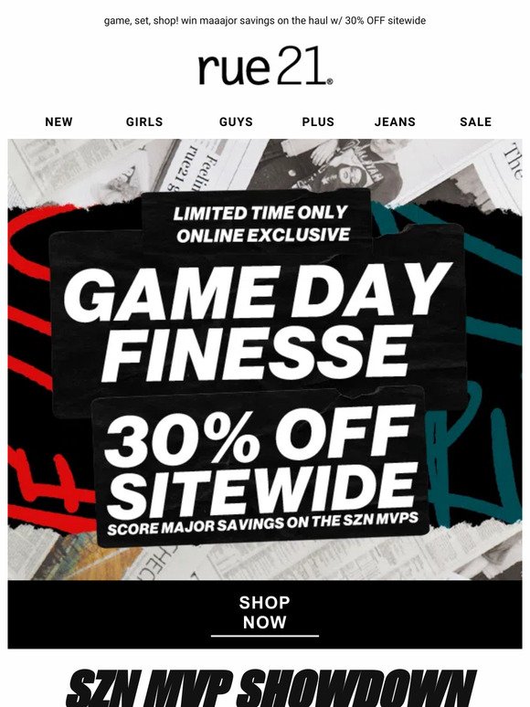 🏈 30% OFF sitewide = szn mvps 4 less