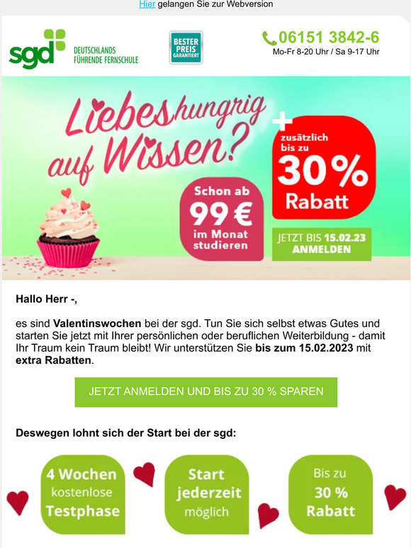 Valentinstag? Tun Sie sich selbst etwas Gutes, Herr —?