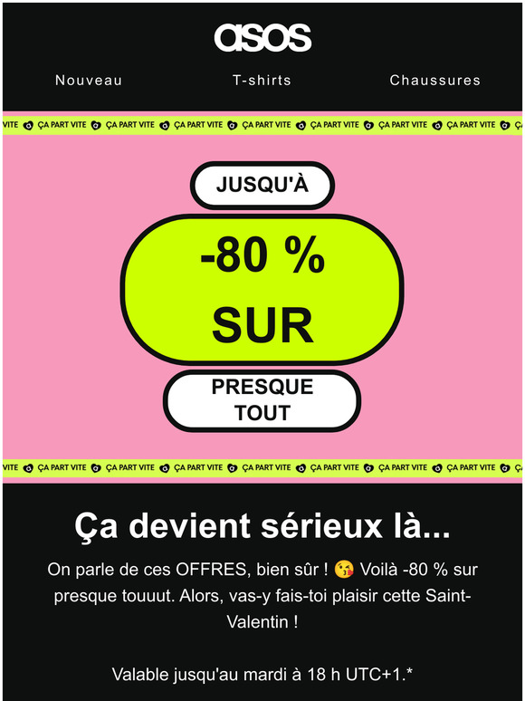 St-Valentin : jusqu'à -80 % sur presque TOUT💘