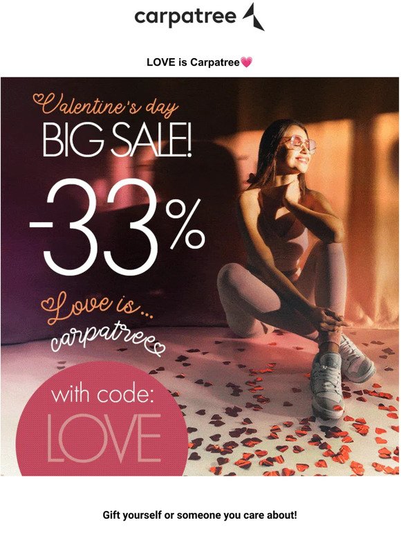 Love? Priceless. Shopping at Carpatree? 33% cheaper!
