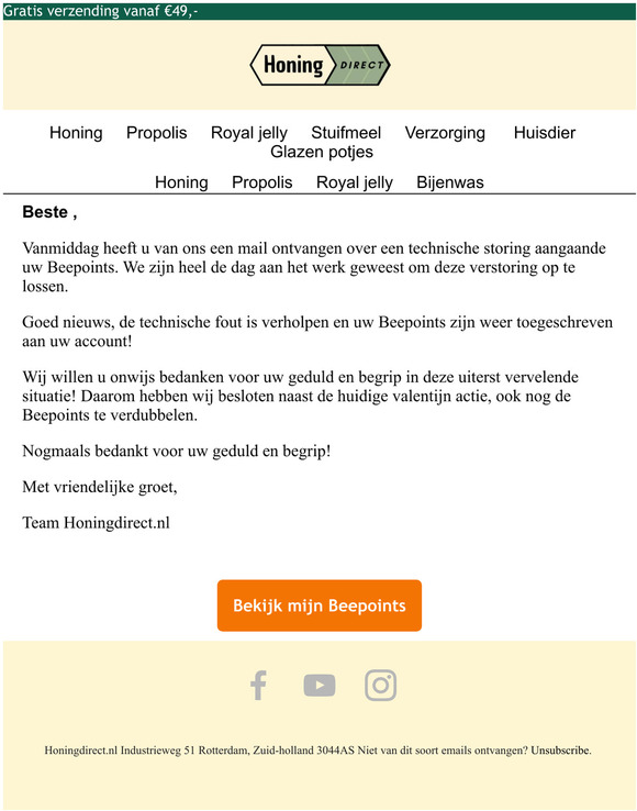 UPDATE: Belangrijke informatie over uw Beepoints