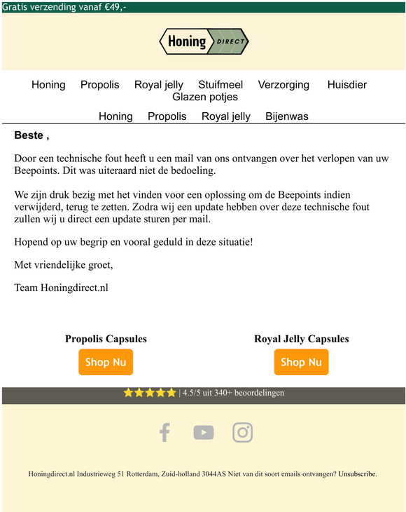 Belangrijke informatie over uw Beepoints